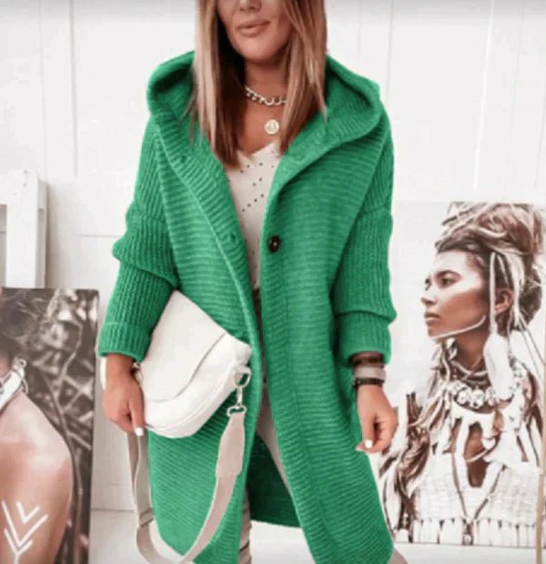 Women's Oversized Hooded Cardigan - Green