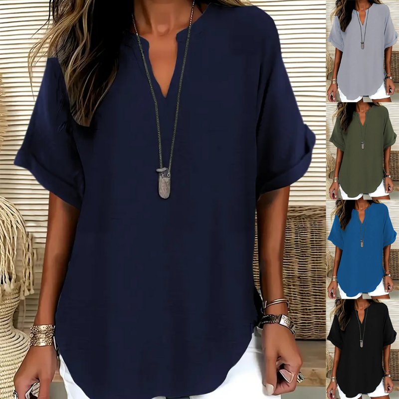 Women's V-Neck Tunic Blouse