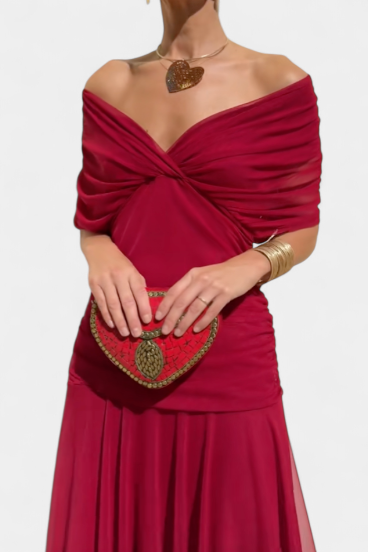 Caroline Women's Off Shoulder Midi Dress 16