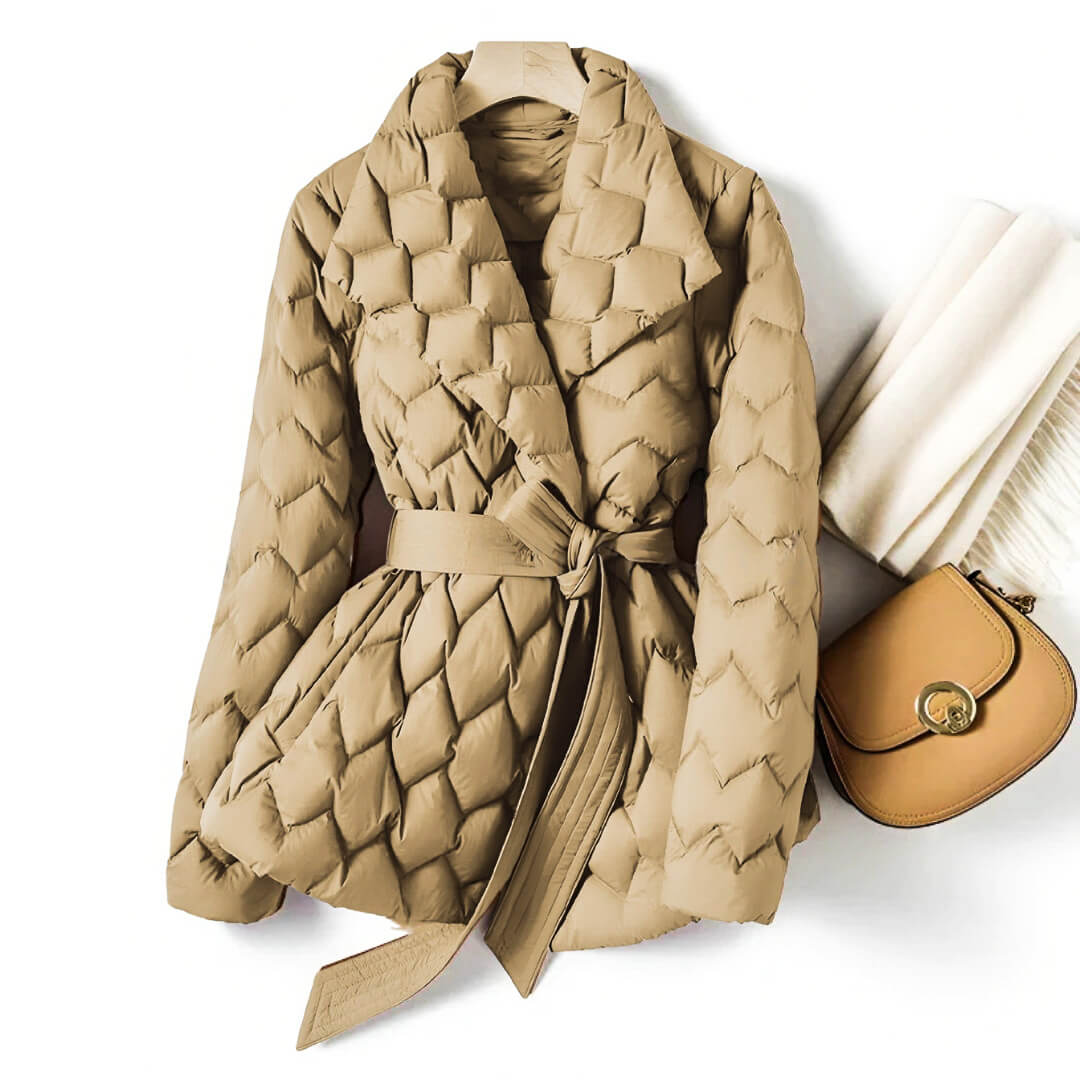 Caroline Women's Quilted Belted Puffer Jacket 2