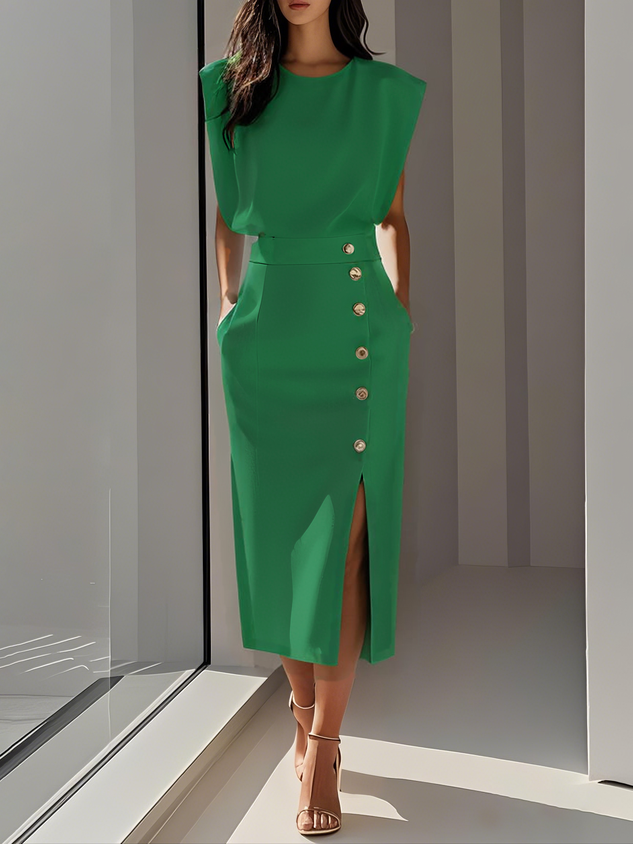 Cassandra Women's High Waist Midi Dress 4