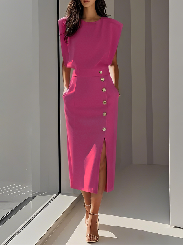 Cassandra Women's High Waist Midi Dress 7