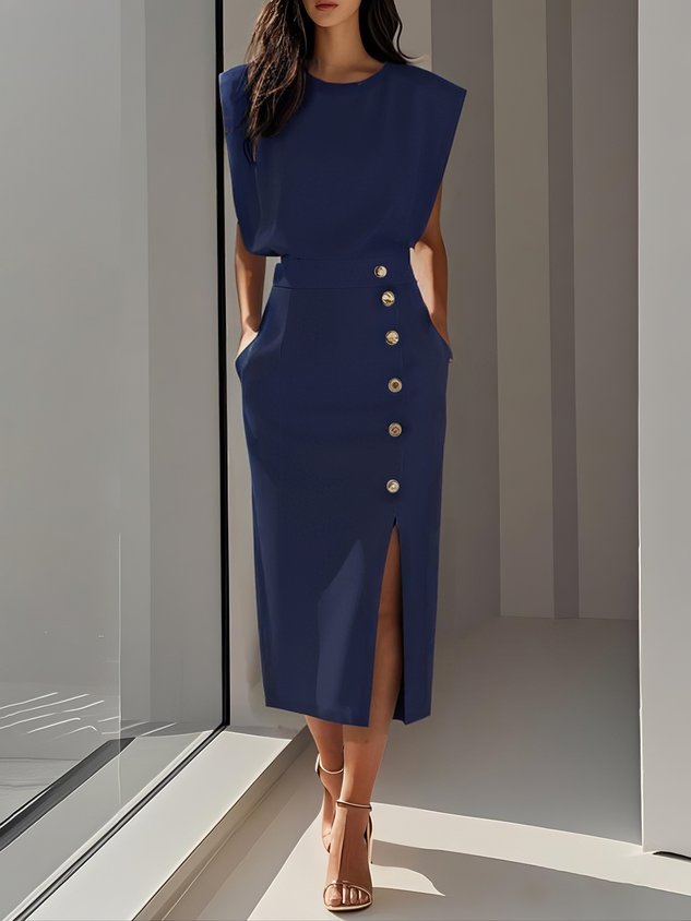 Cassandra Women's High Waist Midi Dress 8