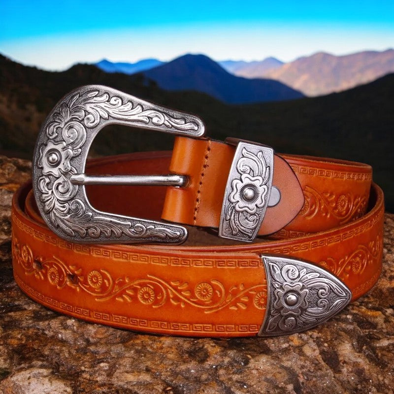 Charlie Men's Leather Embossed Belt 4