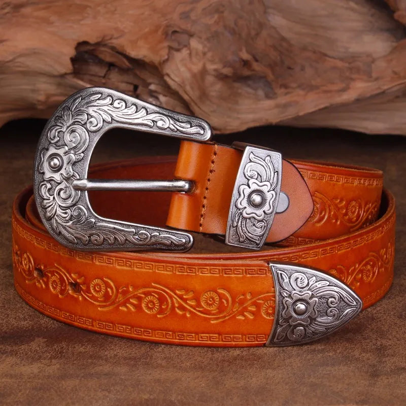 Charlie Men's Leather Embossed Belt 7