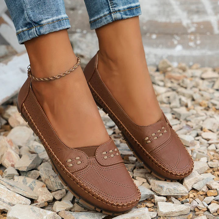 Charlotte Women's Perforated Leather Loafers 8