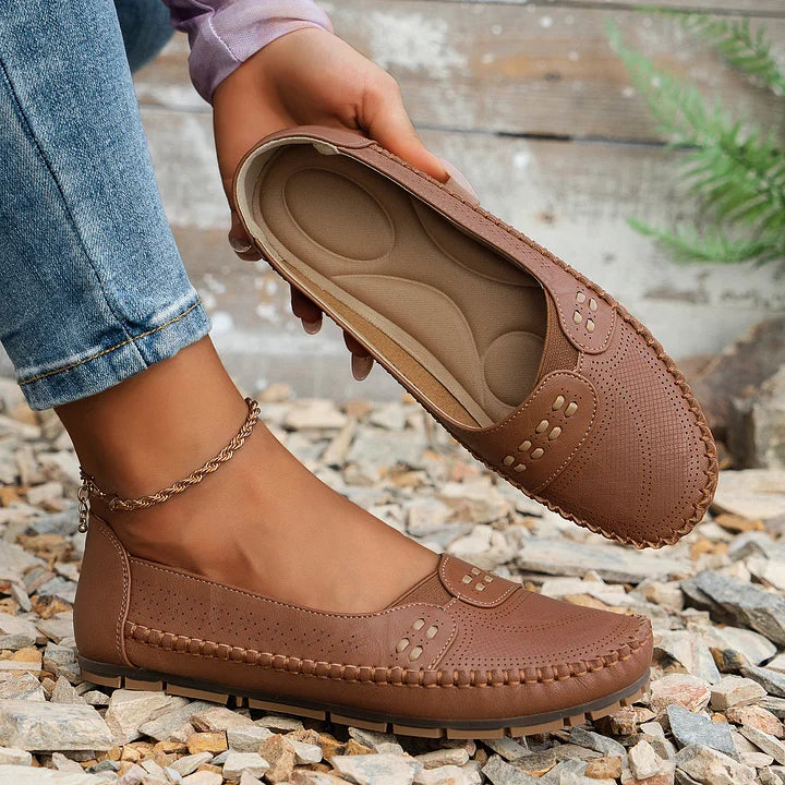 Charlotte Women's Perforated Leather Loafers 9
