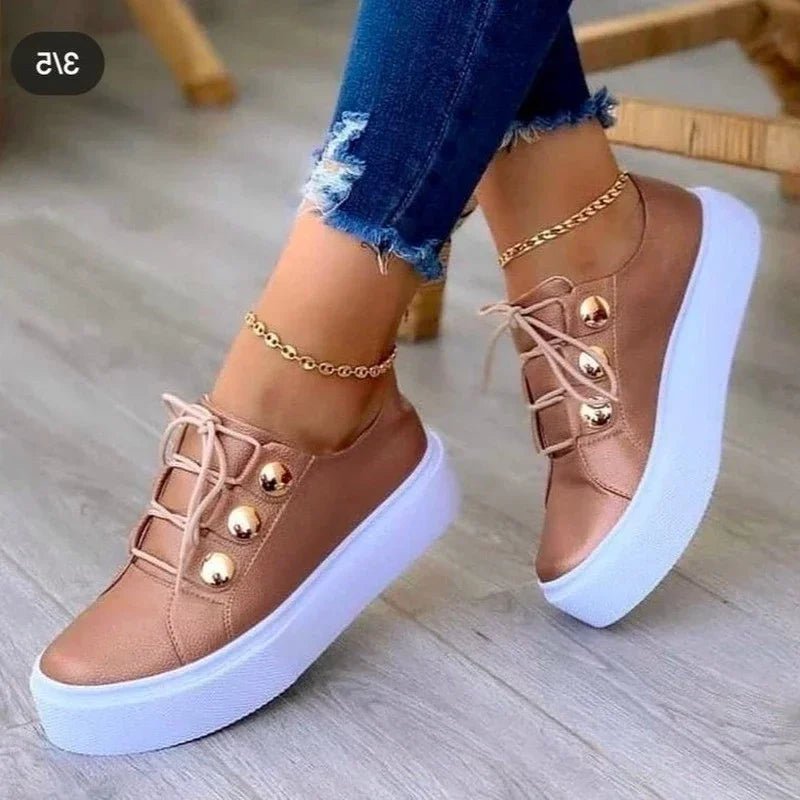 Women's Faux Leather Platform Sneakers
