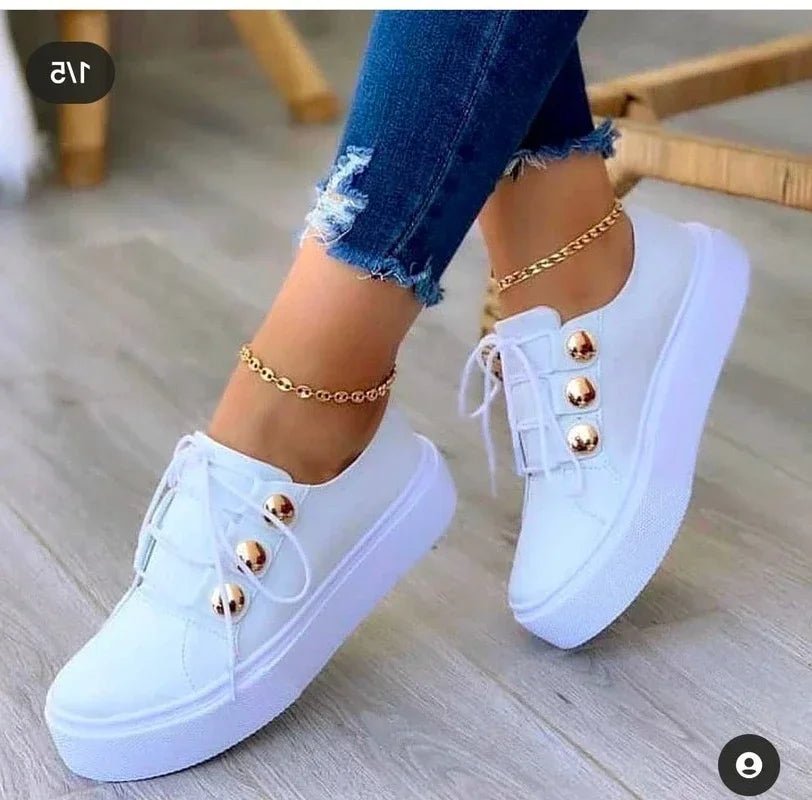 Women's Faux Leather Platform Sneakers