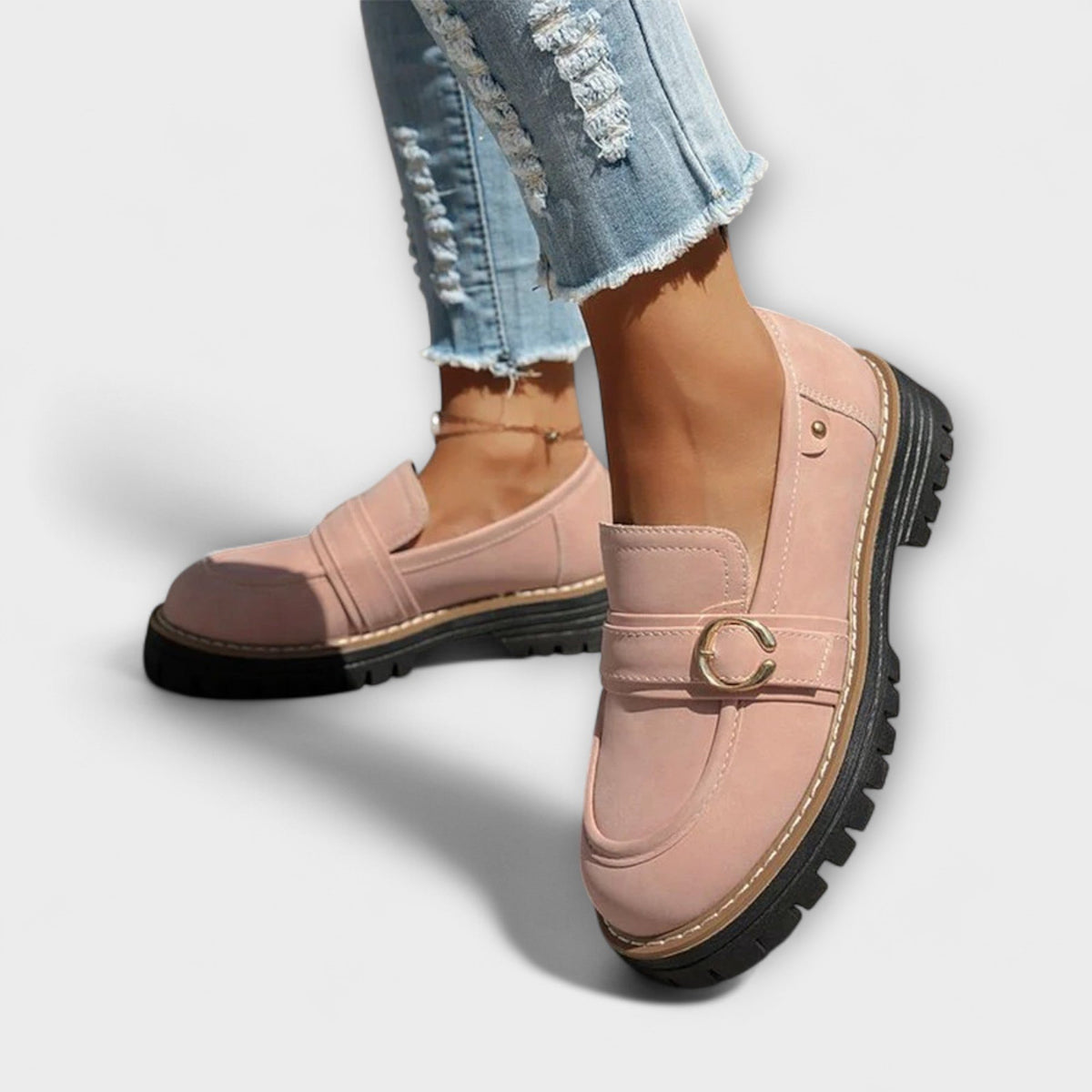 Women's Faux Suede Platform Loafers