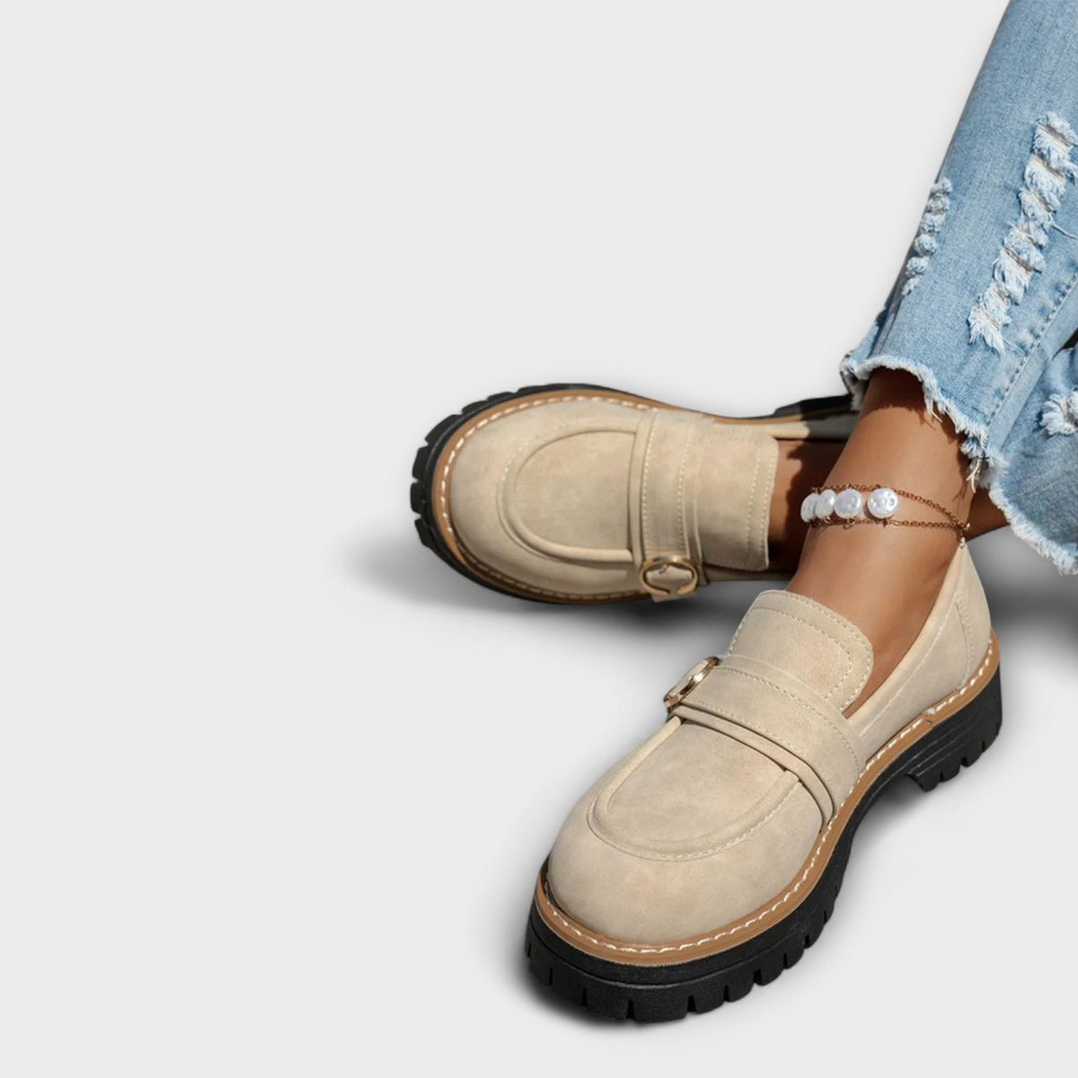 Women's Faux Suede Platform Loafers
