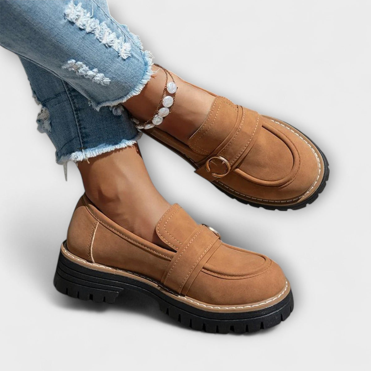 Women's Faux Suede Platform Loafers