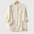 Women's Floral Oversized Blouse - Cream