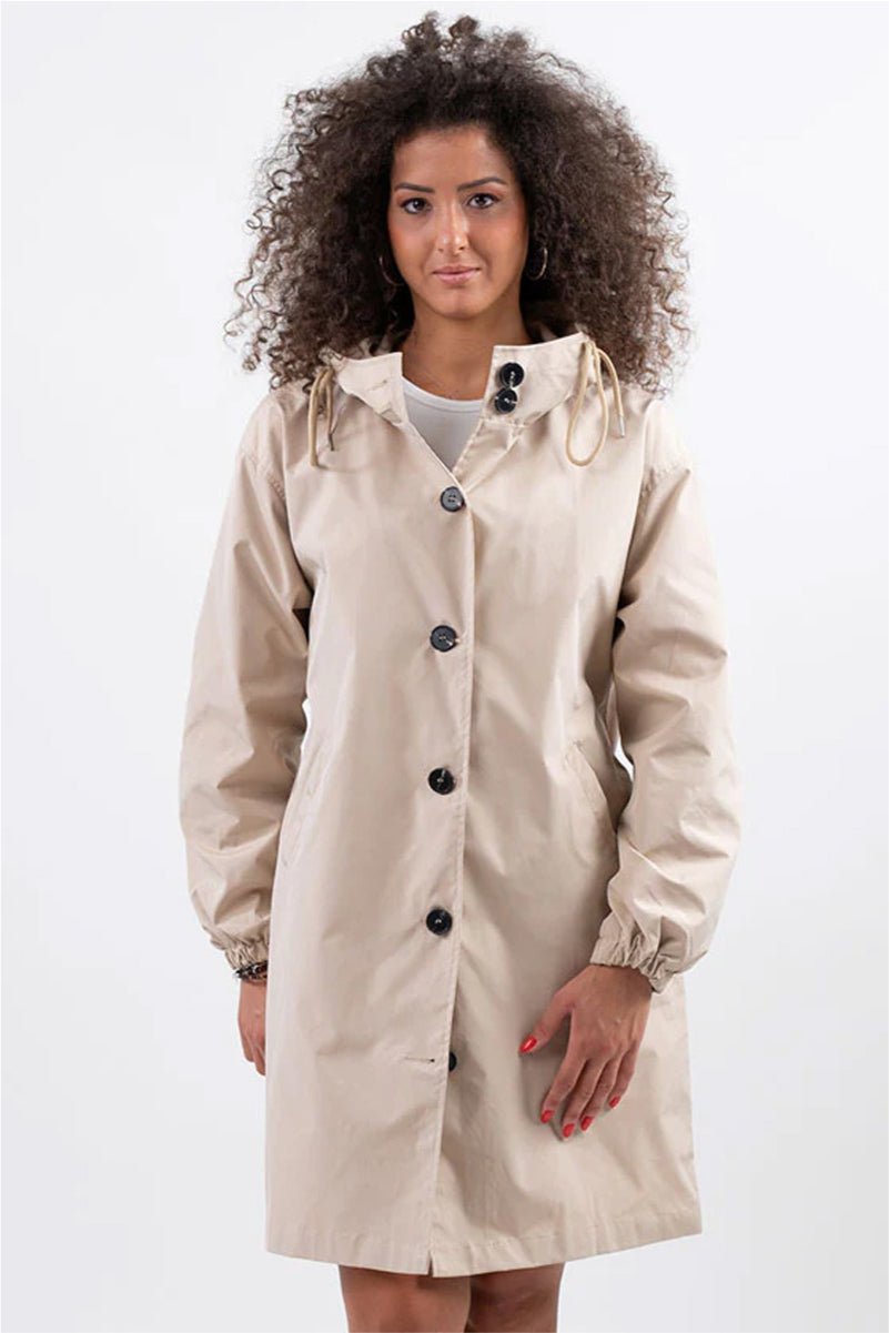 Women's Oversized Hooded Winter Coat - Beige