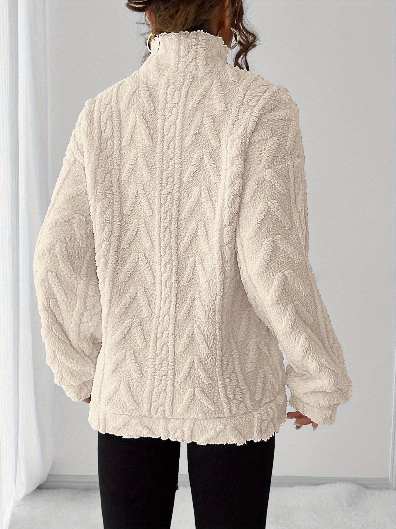 Women's Oversized Quarter-Zip Fleece Pullover