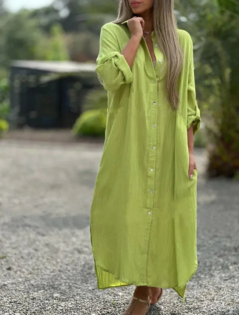 Maxi Shirt Dress - Light Green