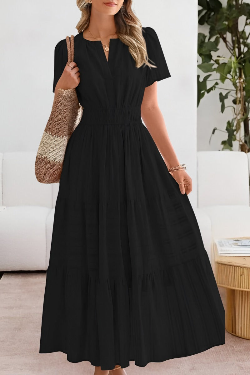 Boho Midi Dress - Black