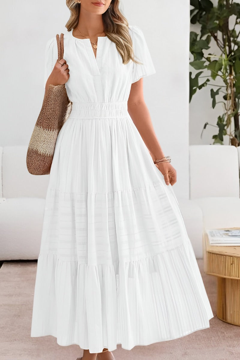 Boho Midi Dress - White