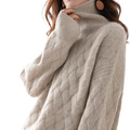 Claire Women's Cable Knit Turtleneck Sweater 2