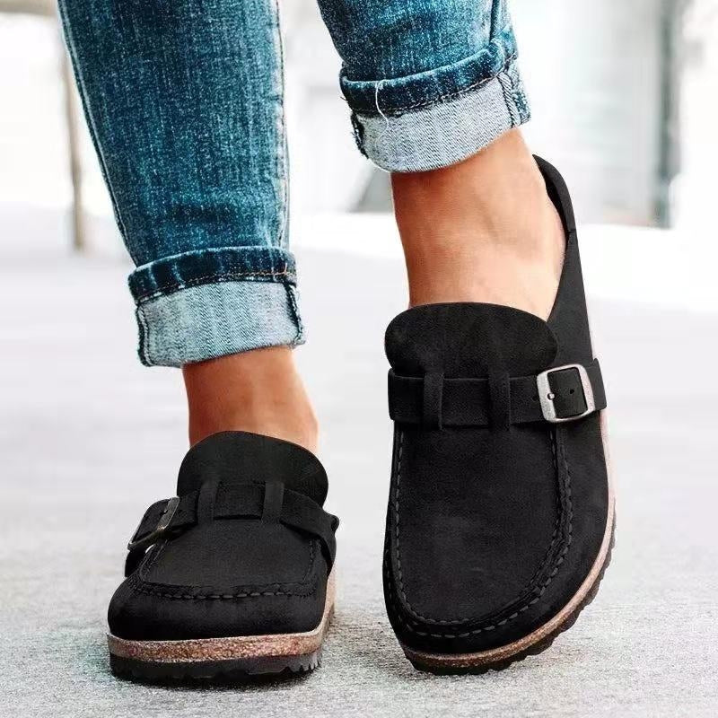Claudia Women's Suede Buckle Mules 6