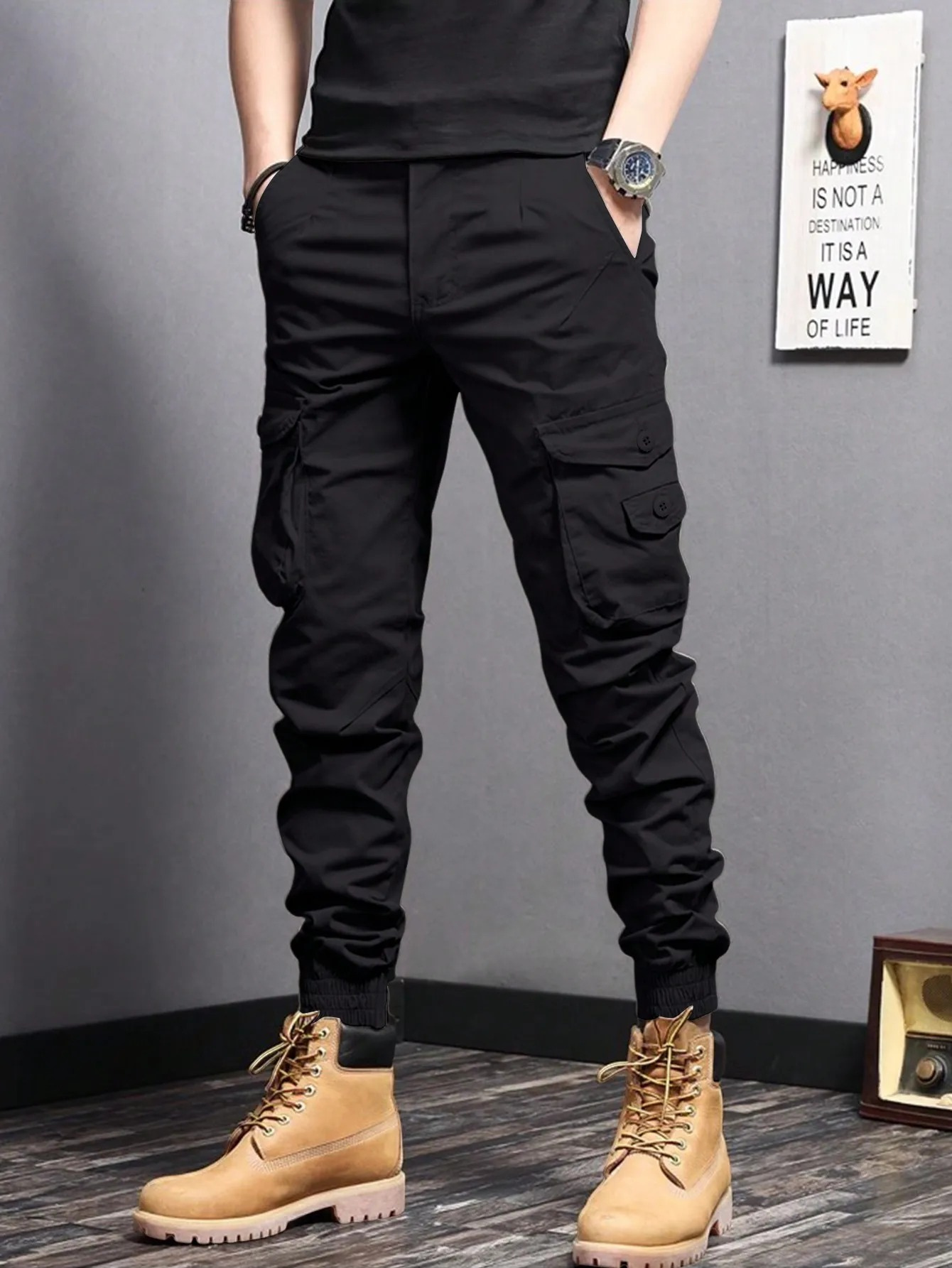 Crispin Men's Slim Fit Cargo Joggers 14