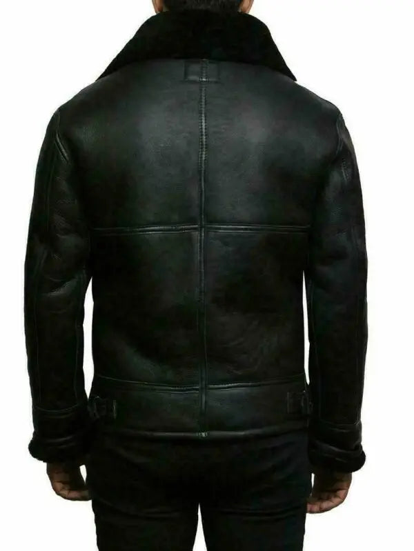 Damian Men's Leather Shearling Bomber Jacket 2
