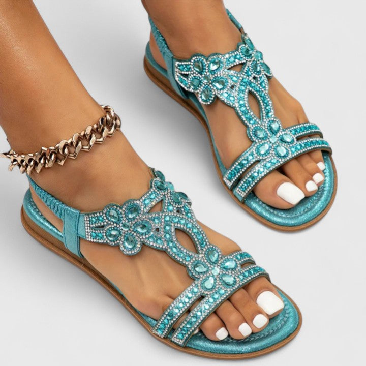 Edith Women's Embellished Flat Sandals 10