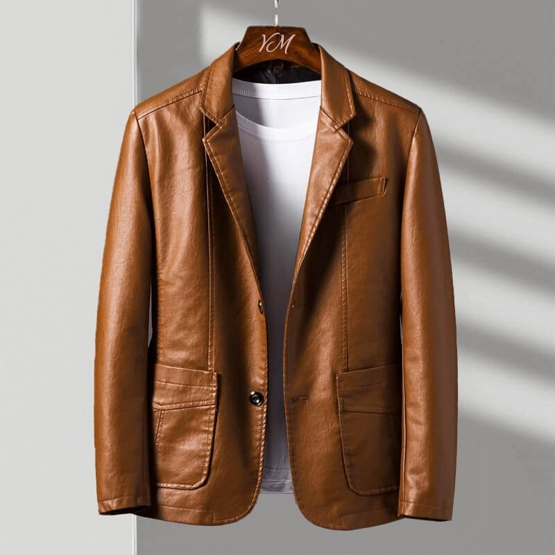 Edmund Men's Leather Blazer 1