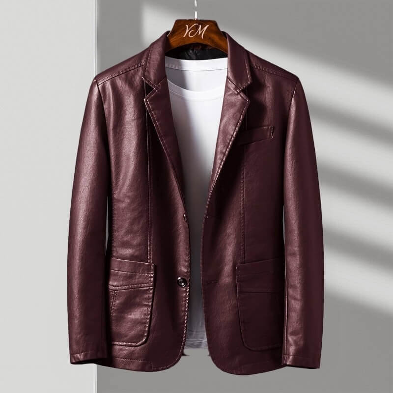 Edmund Men's Leather Blazer 2