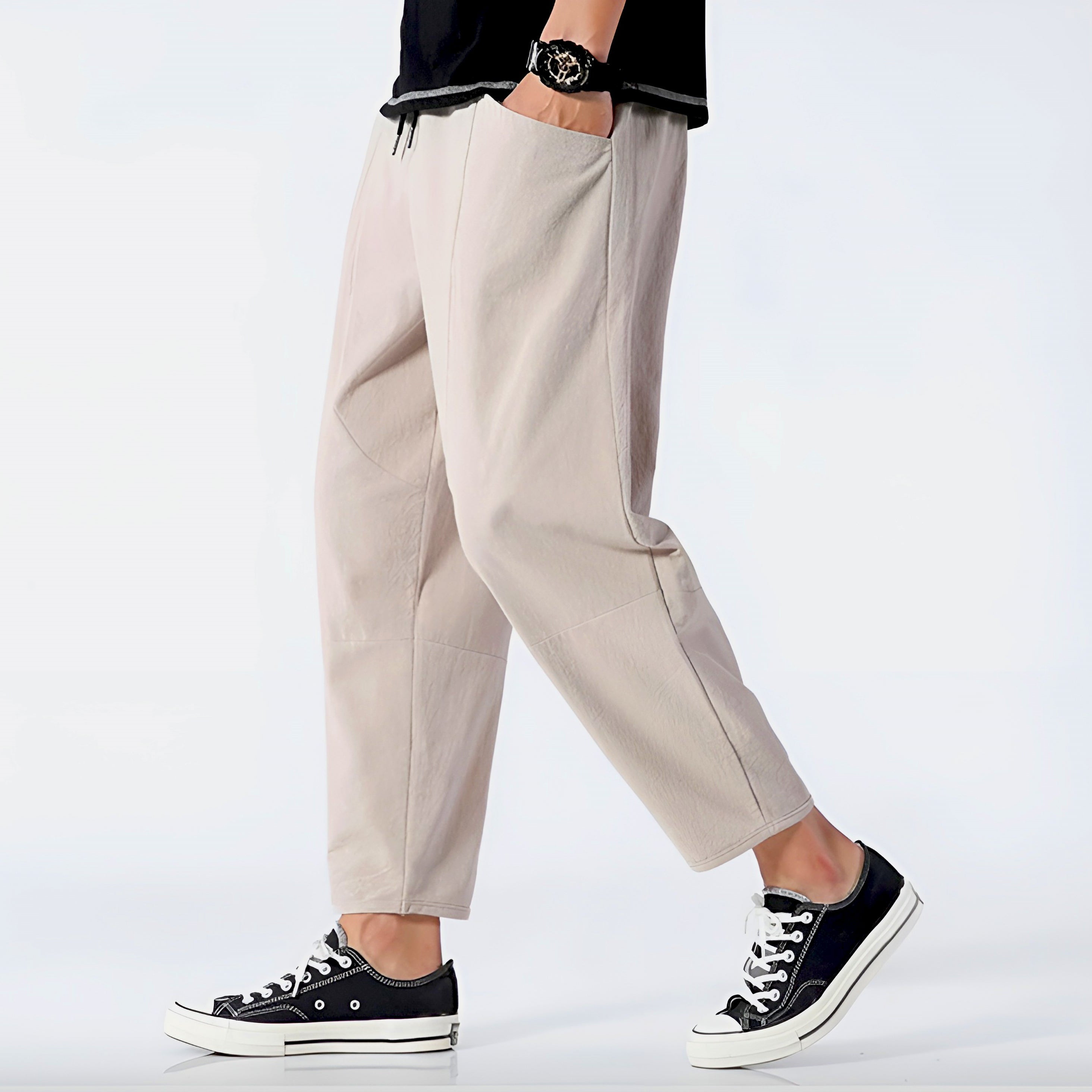 Edward Men's Wide Leg Cropped Trousers 1