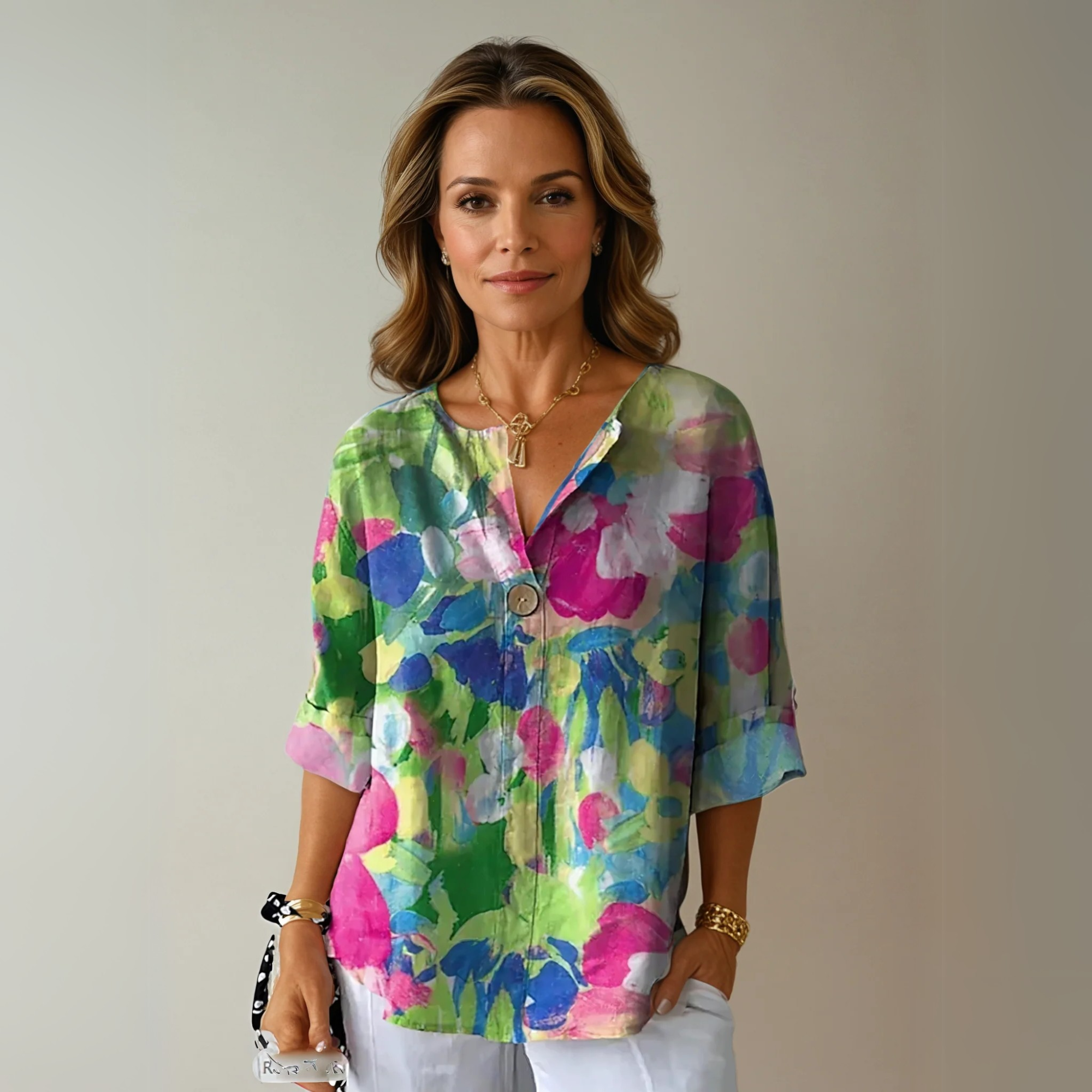 Eleanor Women's Floral Chiffon Blouse 4