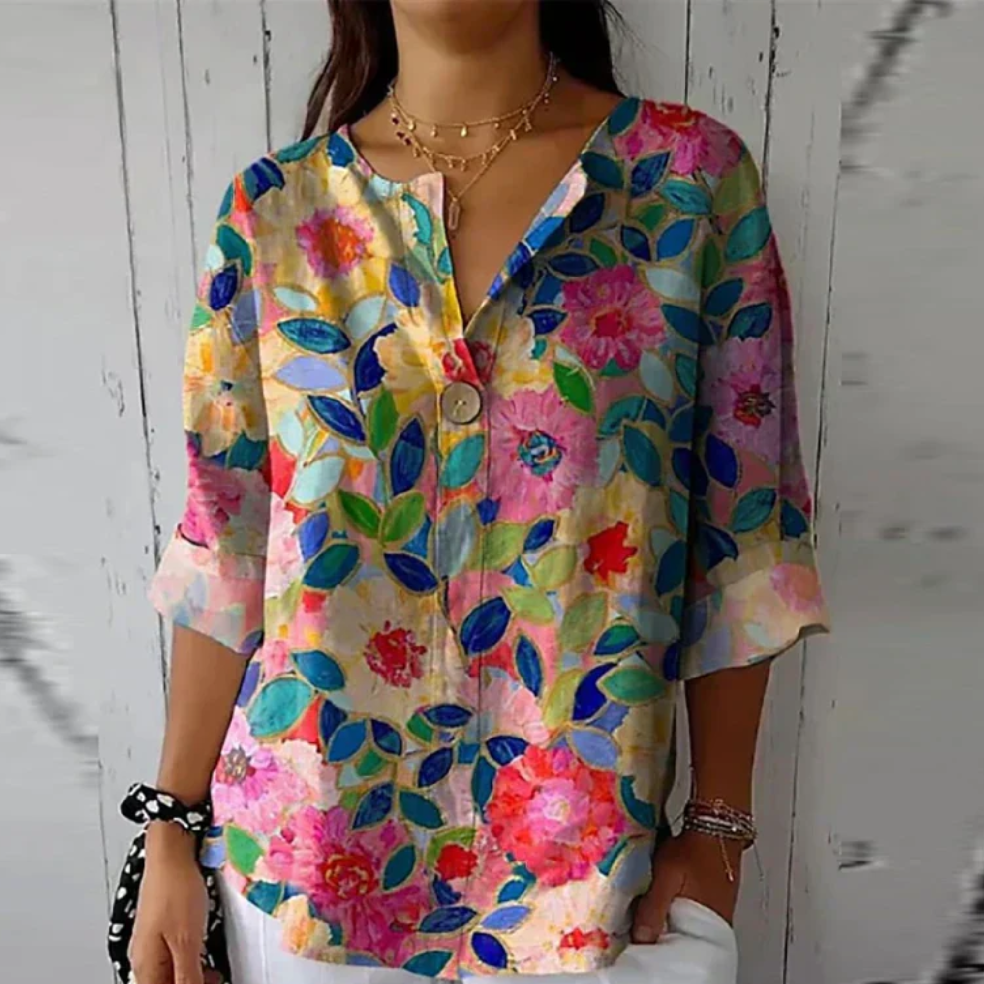 Eleanor Women's Floral Chiffon Blouse 5