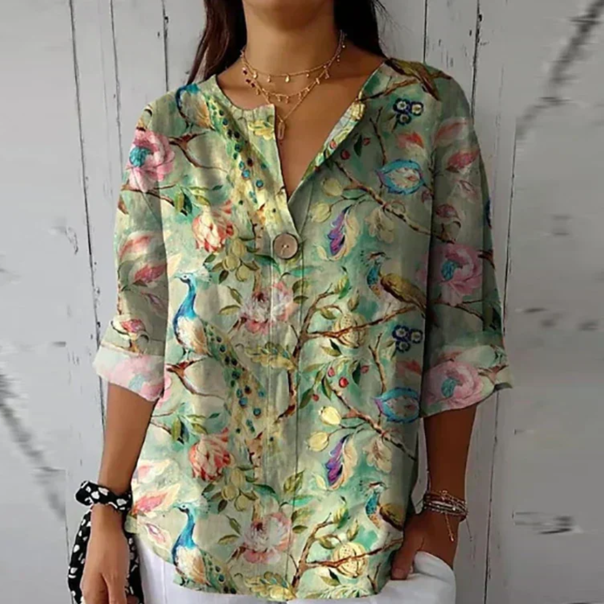 Eleanor Women's Floral Chiffon Blouse 7