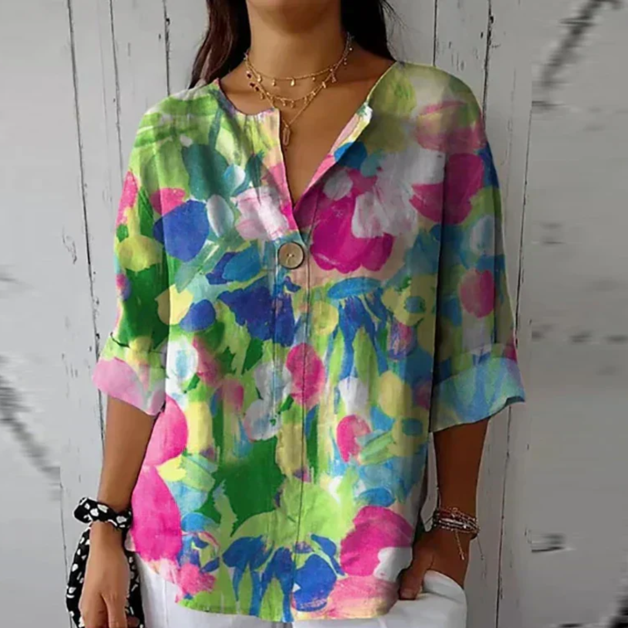 Eleanor Women's Floral Chiffon Blouse 8