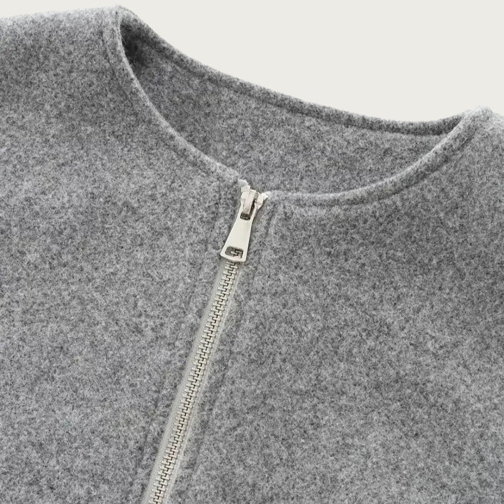 Women's Cropped Wool Bomber Jacket