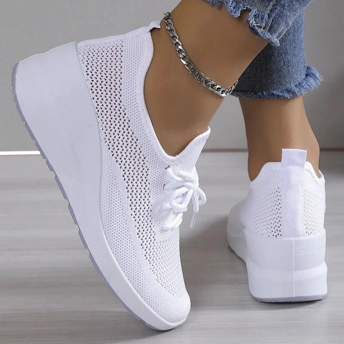 Women's Knit Wedge Sneakers