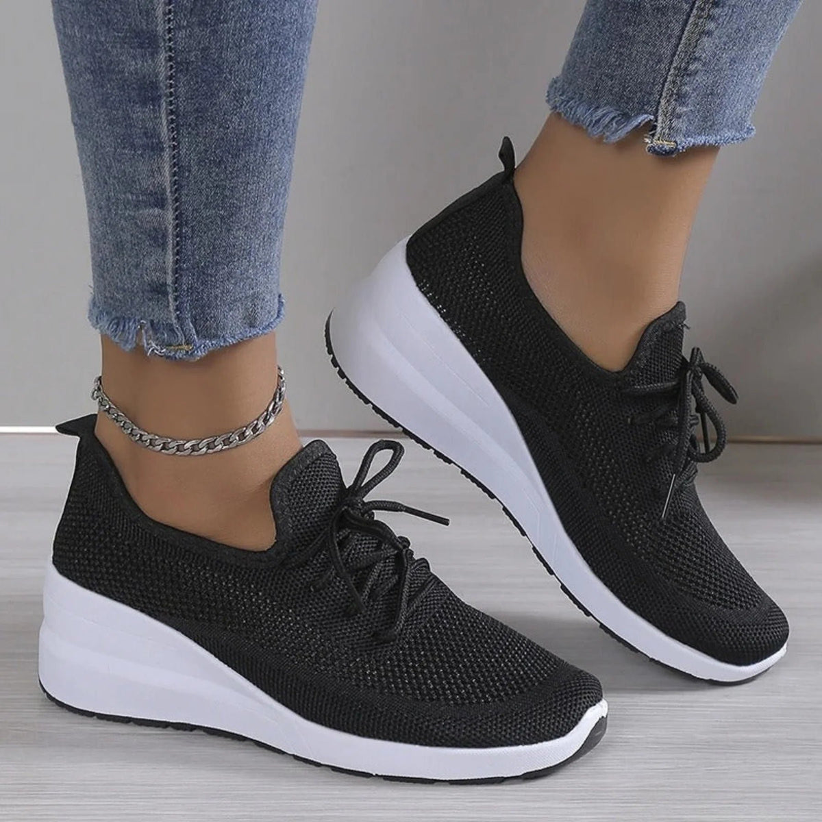 Women's Knit Wedge Sneakers