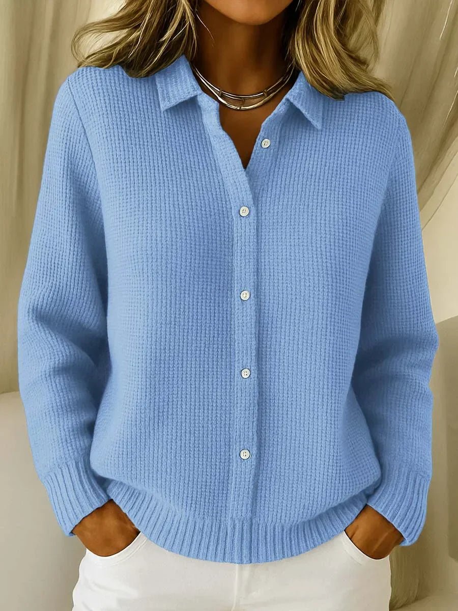 Women's Long Sleeve Oversized Knit Sweater - Blue
