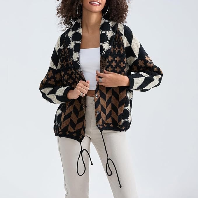 Women's Oversized Knit Cardigan - Black