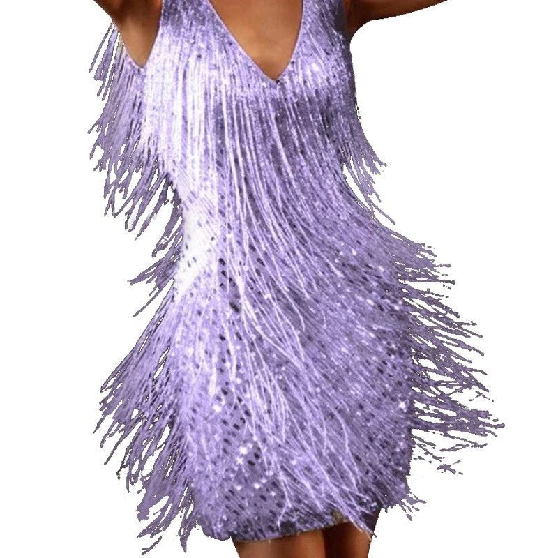 Elena Women's Sequin Fringe Mini Dress 4