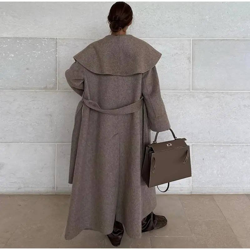 Women's Wool Double-Breasted Trench Coat