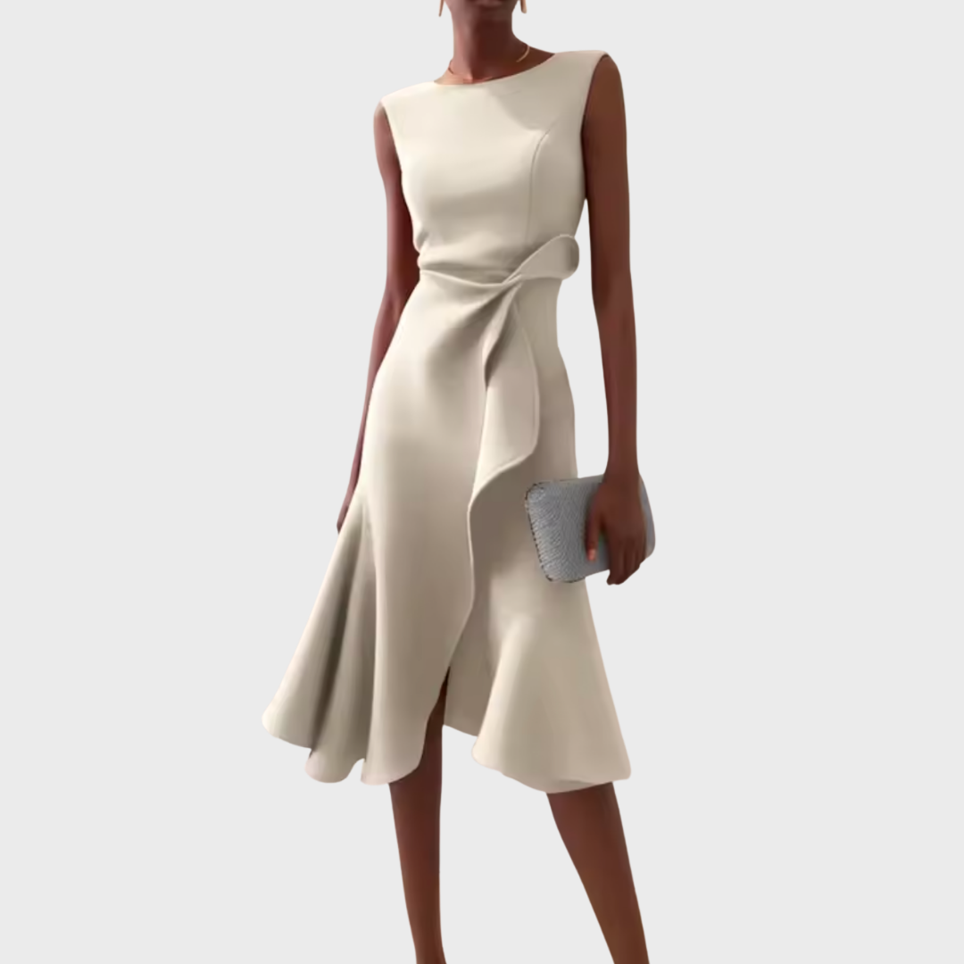 Eliza Women's Sleeveless Ruffle Hem Midi Dress 10