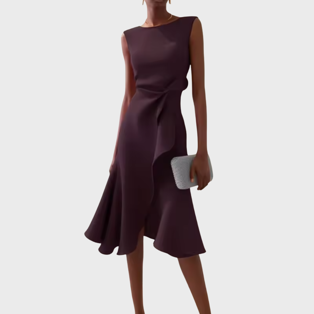 Eliza Women's Sleeveless Ruffle Hem Midi Dress 11