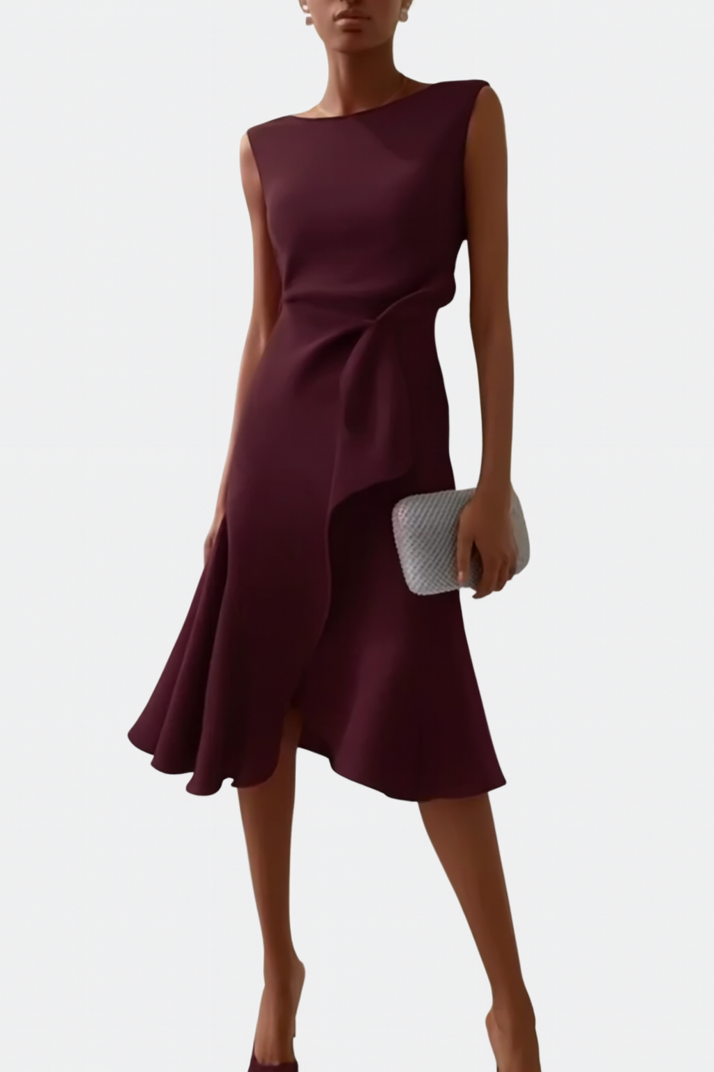 Eliza Women's Sleeveless Ruffle Hem Midi Dress 12