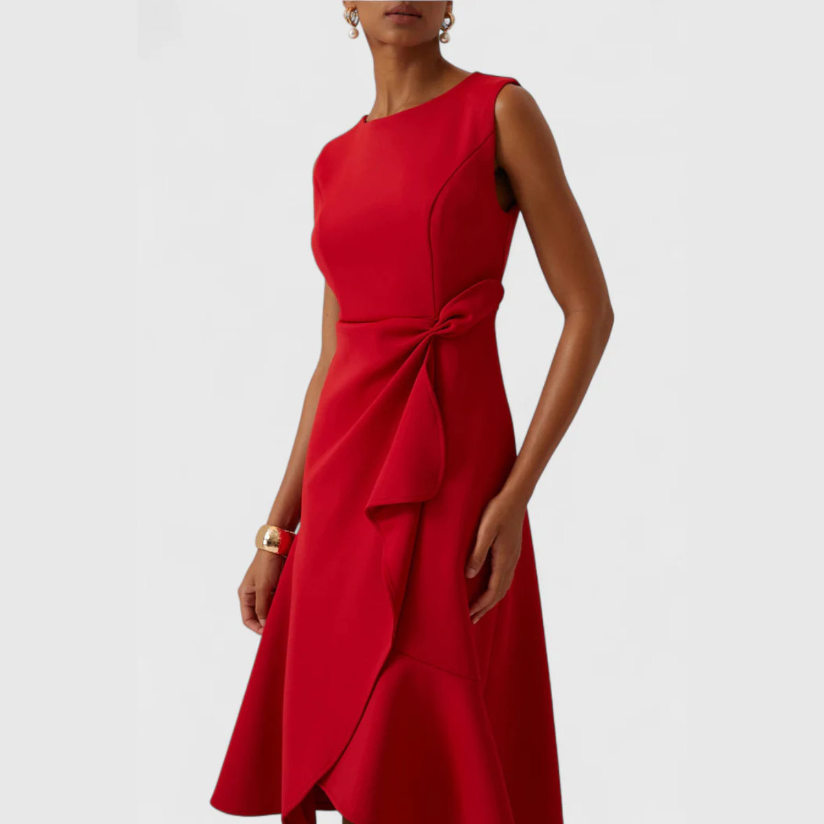 Eliza Women's Sleeveless Ruffle Hem Midi Dress 14