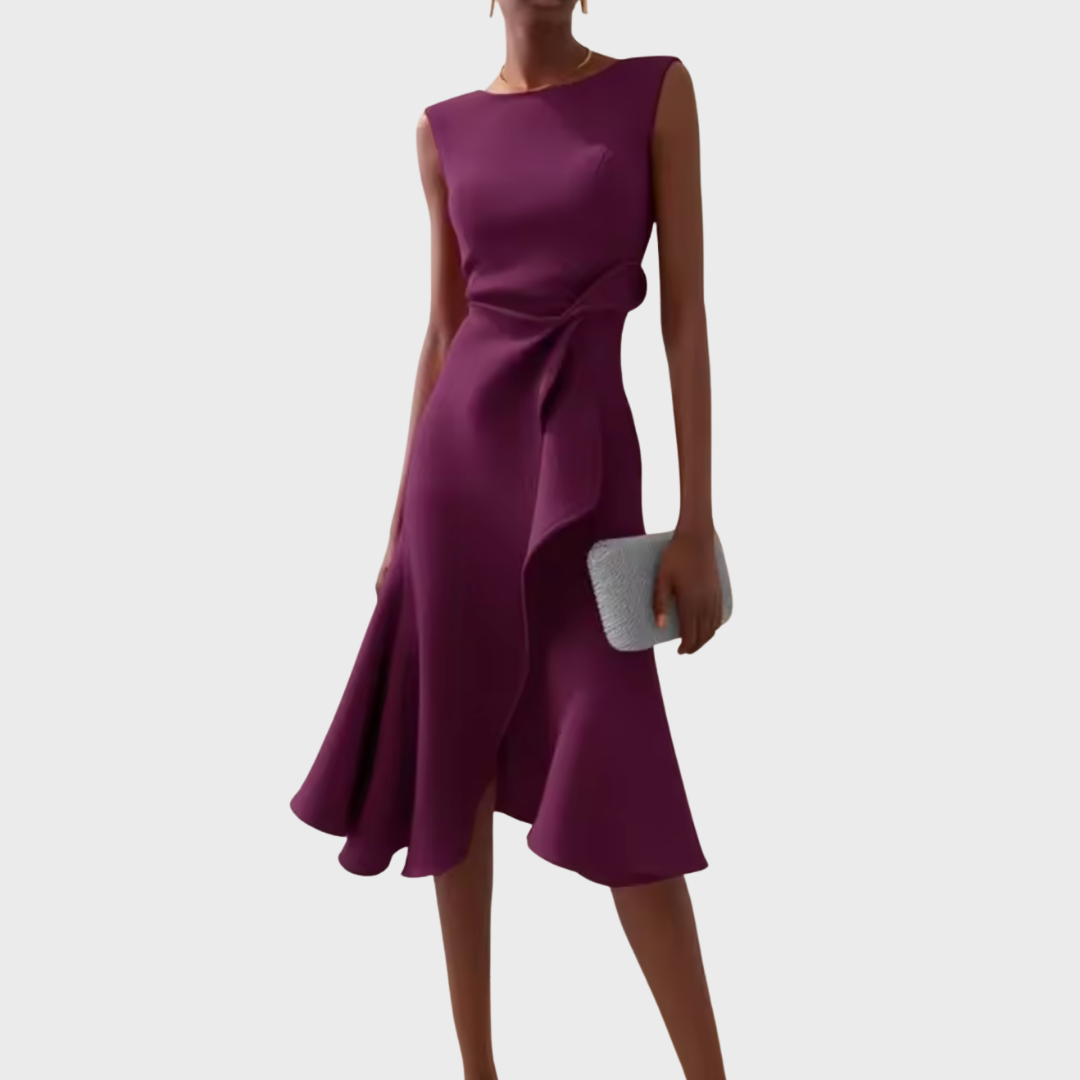 Eliza Women's Sleeveless Ruffle Hem Midi Dress 7