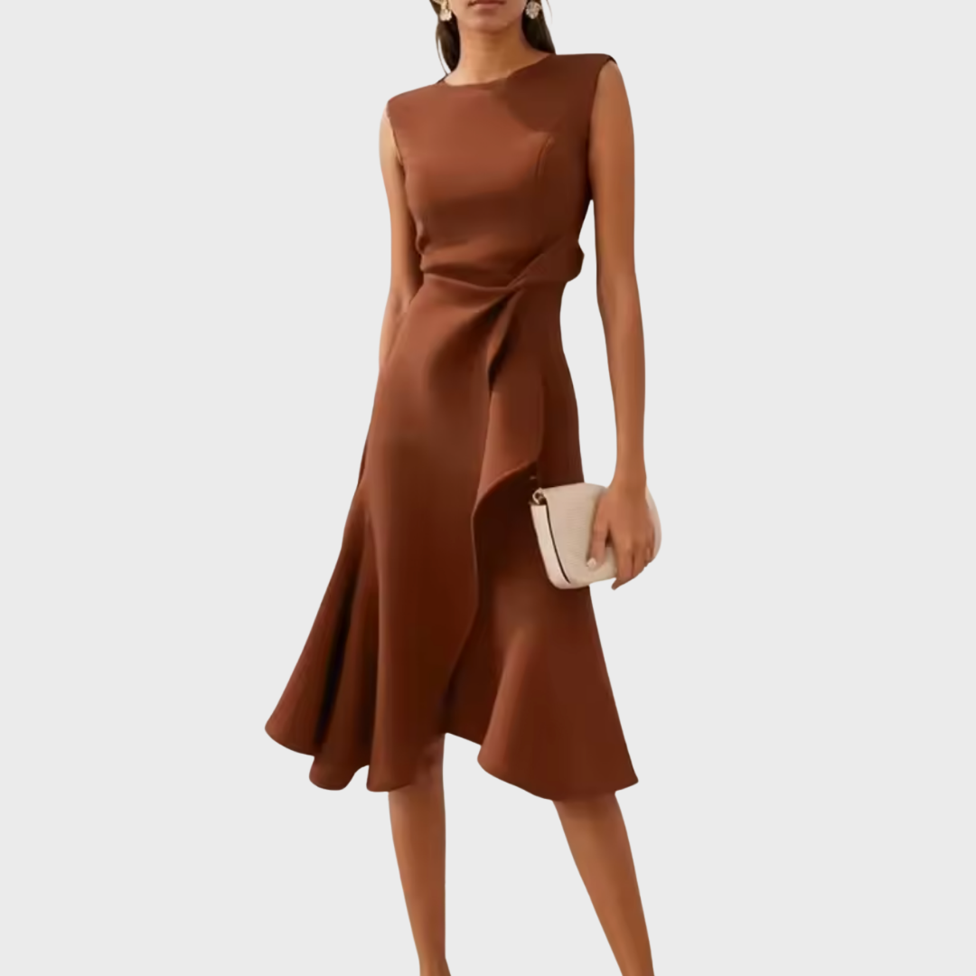 Eliza Women's Sleeveless Ruffle Hem Midi Dress 9