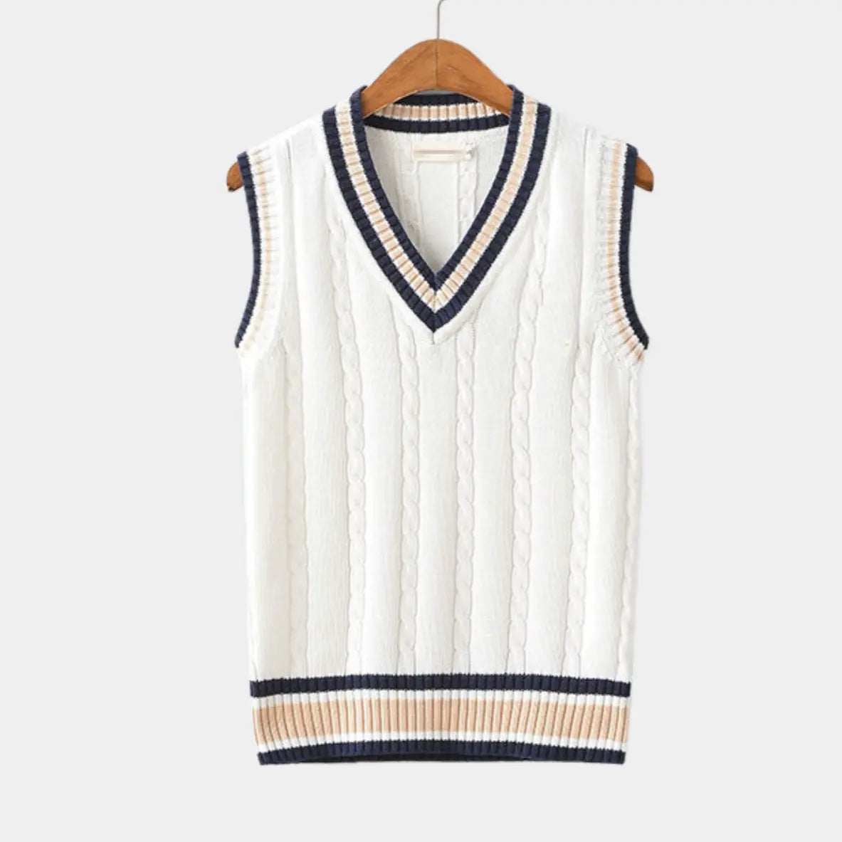 Elliott Men's Cable Knit Sleeveless Sweater 1
