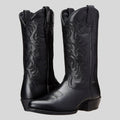 Embroidered Western Cowboy Boots - Black