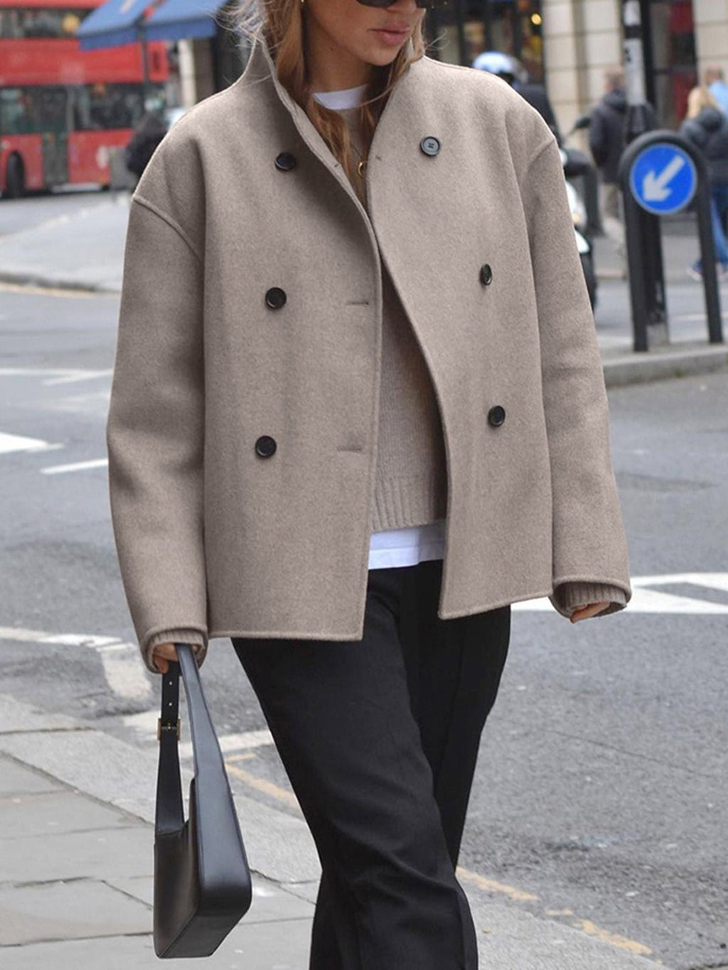 Women's Cropped Wool Coat